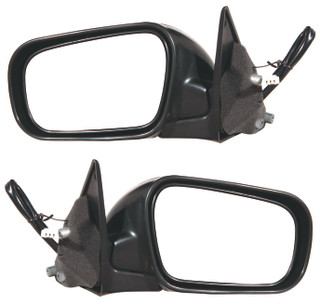 1999 Nissan Sentra Side Door View Mirror Power Operated Non-Heated Non-Folding Pair Set Left Driver and Passenger Right Side