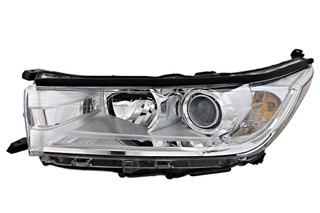 2017-2019 Toyota Highlander Headlight Driver Left Side Halogen Chrome Trim