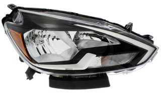 2016-2019 Nissan Sentra S/FE+S/SV Headlight Passenger Right Side Halogen Black Trim