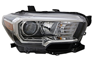 2016-2020 Toyota Tacoma Headlight Passenger Right Side Halogen Black Trim