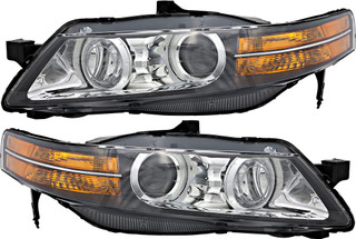 2007-2008 Acura TL Headlights Driver Left and Passenger Right Side HID/Xenon