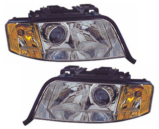 2002-2004 Audi A6 Headlights Driver Left and Passenger Right Side Halogen