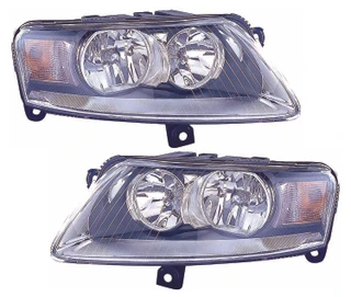 2005-2008 Audi A6 Headlights Driver Left and Passenger Right Side Halogen
