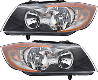 2006-2008 BMW 3 Series Headlights Driver Left and Passenger Right Side Halogen