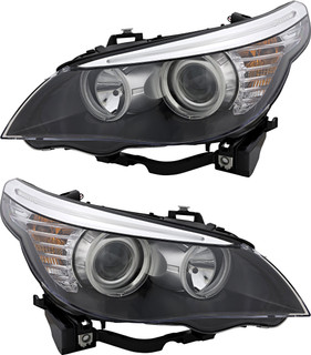 2008-2010 BMW 5 Series Headlights Driver Left and Passenger Right Side Halogen