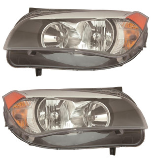 2012 BMW X1 Headlights Driver Left and Passenger Right Side Halogen