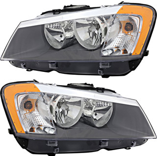 2011-2014 BMW X3 Headlights Driver Left and Passenger Right Side Halogen