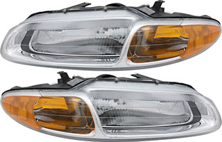 1996-2000 Chrysler Sebring Convertible Headlights Driver Left and Passenger Right Side Halogen