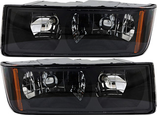 2002-2006 Chevrolet Avalanche Headlights Driver Left and Passenger Right Side Halogen