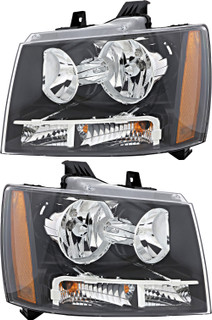 2007-2014 Chevrolet Suburban Headlights Driver Left and Passenger Right Side Halogen