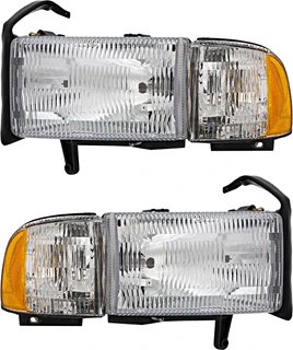 1994-2002 Dodge Ram 2500 Headlights Driver Left and Passenger Right Side Halogen CH2502101,CH2503101