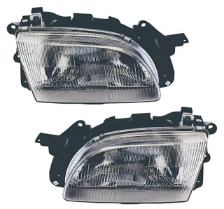 1994-1996 Ford Aspire Headlights Driver Left and Passenger Right Side Halogen Without SE Package