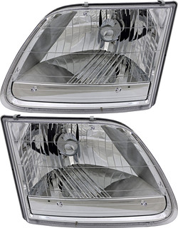 2001-2004 Ford F150 XL/XLT/Lariat Headlights Driver Left and Passenger Right Side Halogen