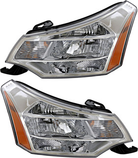 2008-2011 Ford Focus Headlights Driver Left and Passenger Right Side Halogen
