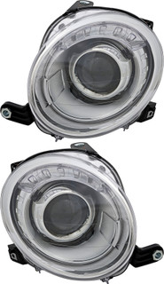 2012-2016 Fiat 500 Headlights Driver Left and Passenger Right Side Halogen
