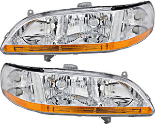 1998-2000 Honda Accord Headlights Driver Left and Passenger Right Side Halogen