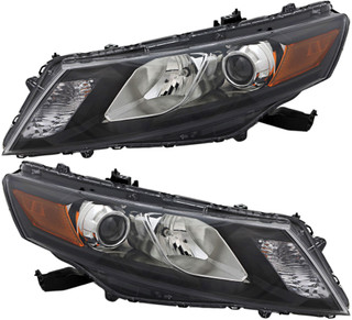 2010-2012 Honda Accord Crosstour Headlights Driver Left and Passenger Right Side Halogen