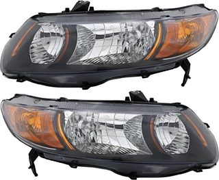 2006-2009 Honda Civic Coupe Headlights Driver Left and Passenger Right Side Halogen