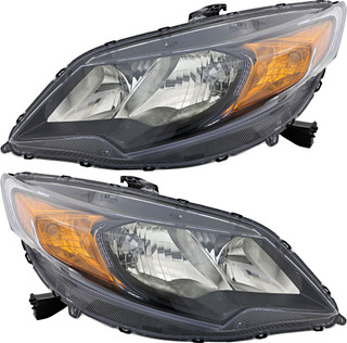 2014-2015 Honda Civic Coupe Headlights Driver Left and Passenger Right Side Halogen