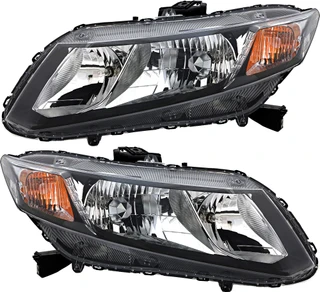 2013-2015 Honda Civic Headlights Driver Left and Passenger Right Side Halogen