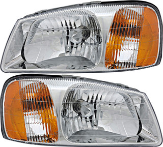 2000-2002 Hyundai Accent Headlights Driver Left and Passenger Right Side Halogen