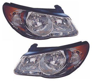 2010 Hyundai Elantra Headlights Driver Left and Passenger Right Side Halogen