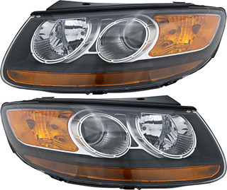 2007-2009 Hyundai Santa Fe Headlights Driver Left and Passenger Right Side Halogen