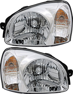 2003-2006 Hyundai Santa Fe Headlights Driver Left and Passenger Right Side Halogen