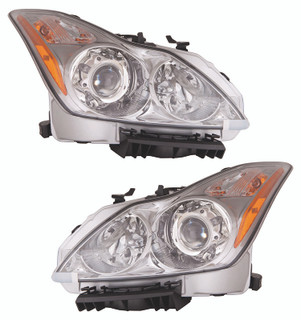 2008-2010 Infiniti G37 Coupe Headlights Driver Left and Passenger Right Side HID/Xenon