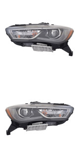 2017-2018 Infiniti QX60 Headlights Driver Left and Passenger Right Side HID/Xenon