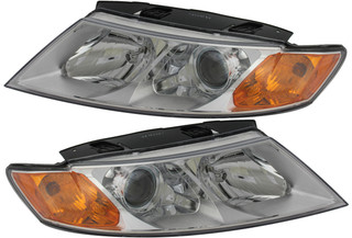 2009-2010 Kia Magentis Headlights Driver Left and Passenger Right Side Halogen Chrome Trim