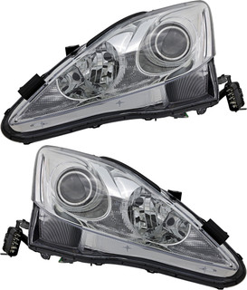 2009-2010 Lexus IS350 Headlights Driver Left and Passenger Right Side Halogen
