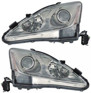 2011-2013 Lexus IS250 Headlights Driver Left and Passenger Right Side Halogen With F Sport Package LX2518131,LX2519131