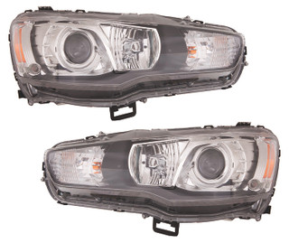 2008-2013 Mitsubishi Lancer Headlights Driver Left and Passenger Right Side HID/Xenon