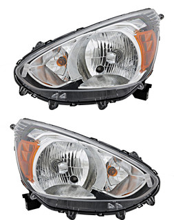 2014-2020 Mitsubishi Mirage Headlights Driver Left and Passenger Right Side Halogen