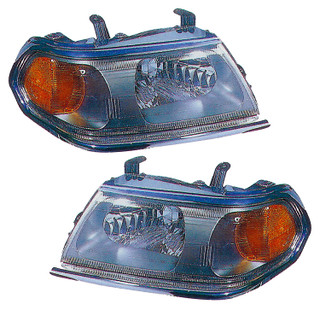 2000-2004 Mitsubishi Montero Sport Headlights Driver Left and Passenger Right Side Halogen