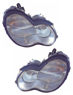 2001-2007 Mercedes Benz C Class Sedan Headlights Driver Left and Passenger Right Side HID/Xenon