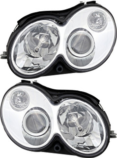 2006-2009 Mercedes Benz CLK Headlights Driver Left and Passenger Right Side HID/Xenon