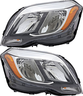 2013-2015 Mercedes Benz GLK Headlights Driver Left and Passenger Right Side Halogen