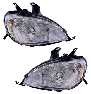 1998-2001 Mercedes Benz M Class Headlights Driver Left and Passenger Right Side Halogen Excluding Sport Package