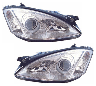 2007-2012 Mercedes Benz S Class Headlights Driver Left and Passenger Right Side Halogen