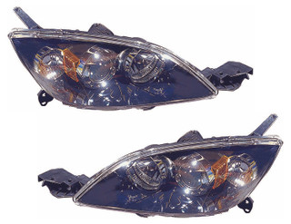 2004-2005 Mazda 3 Hatchback Headlights Driver Left and Passenger Right Side HID/Xenon