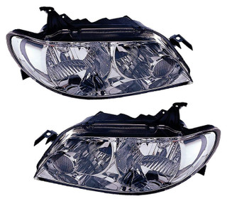 2002-2003 Mazda Protege Hatchback Headlights Driver Left and Passenger Right Side Halogen