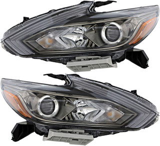 2016-2018 Nissan Altima Sedan Headlights Driver Left and Passenger Right Side Halogen