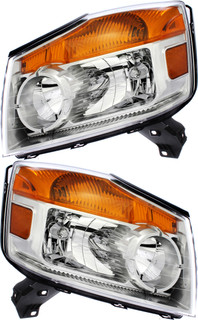 2008-2010 Nissan Armada Headlights Driver Left and Passenger Right Side Halogen