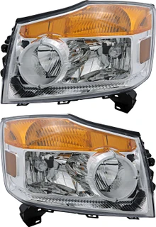 2008-2010 Nissan Armada Headlights Driver Left and Passenger Right Side Halogen