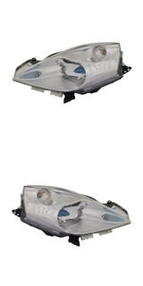 2013-2014 Nissan Leaf Headlights Driver Left and Passenger Right Side Halogen