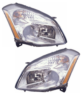 2007 Nissan Maxima Headlights Driver Left and Passenger Right Side Halogen