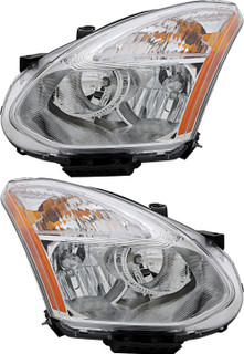 2011-2012 Nissan Rogue Headlights Driver Left and Passenger Right Side Halogen
