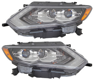 2019 Nissan Rogue Headlights Driver Left and Passenger Right Side LED
